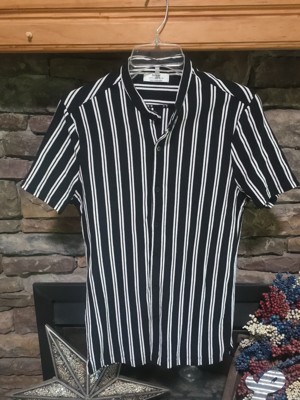 Bershka Striped Button Up Sz M